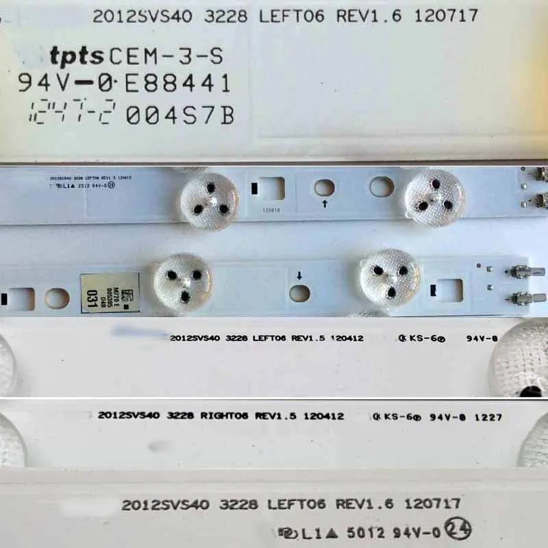 TV LED Array Bar 40-3535LED-60EA-L/R Backlight Strip D1GE-400SCA(B)-R3 Bands SLED 2011SVS40 3228 LEFT06 (A)/RIGHT06 (B) REV 1.0