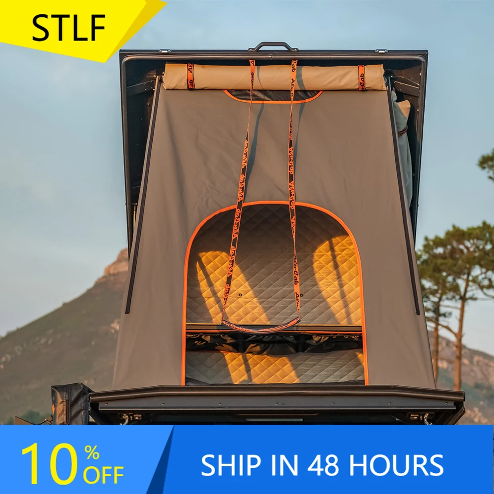 

Deren High QualityNew Launchs Roof Tent Hard Shell Aluminium Triangle Hard Shell Car Roof Tent Awning For Camping