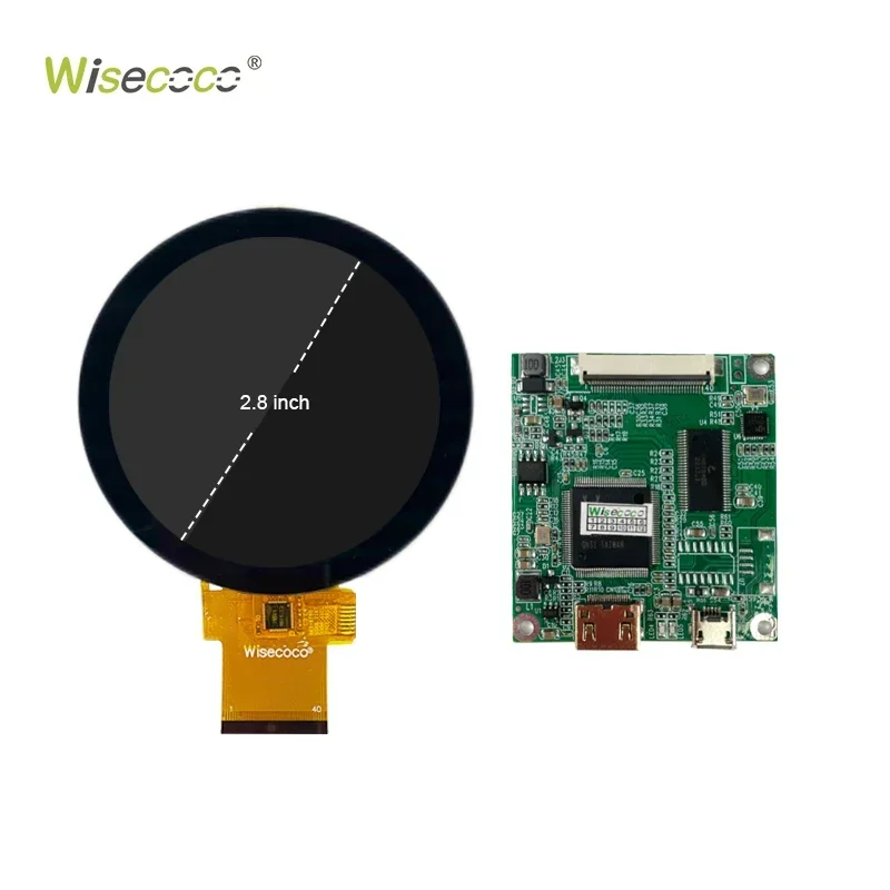 IPS 2.8 Inch TFT Touch LCD Round Display ST7701S Driver IC SPI RGB 40 PIN 480*480 Screen HDMI-compatible Board Wisecoco