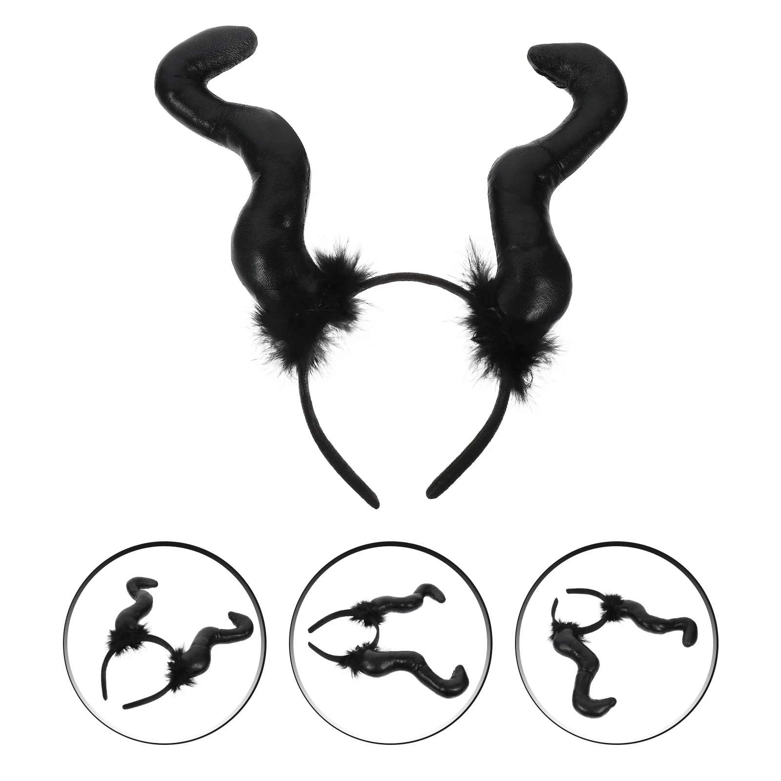 

Halloween Horn Headband Cosplay Costume Prop Devil Ox Hair Hoops Party Accessory Evil Decor Prank Gift for Masquerade Carnival