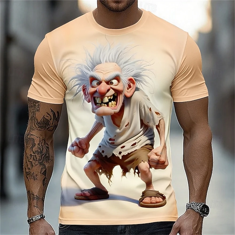 Summer Breathable Men's T Shirt Funny 3D Print Tee Casual O-neck Short Sleeve Tops Fashion Gym T-shirt Man Loose Sports Clothing