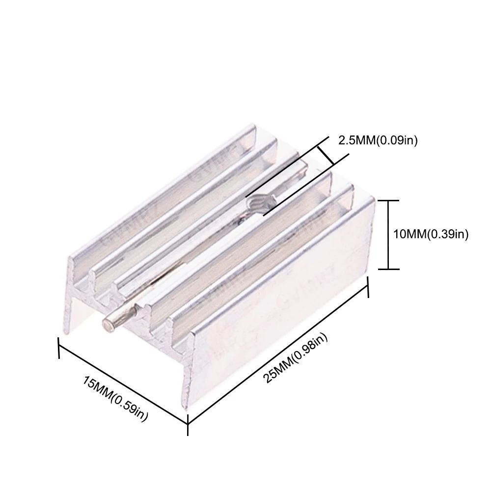 10PCS 15*10*50 white Aluminum Heatsink Radiator 15*10*16/20/22/25/30/40/50mm With Needle Transistor TO-220 For TO220 Transistors