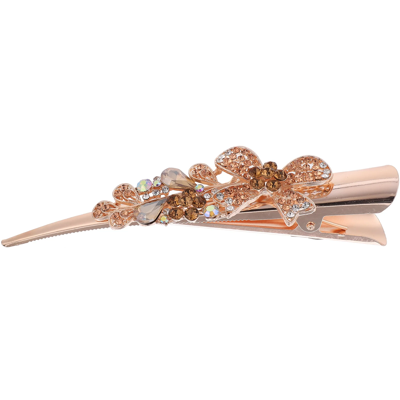 

Cow Horn Clip Bow Rhinestone Decorative Metal Hair Clip For Women Girls Wedding Party Festival Hair Accessories