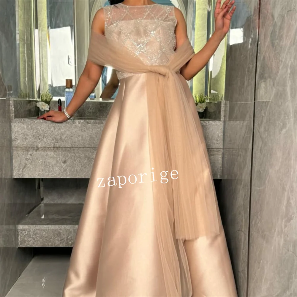 Customized Matching Pattern Pleat A-line Jewel Long Dresses Bespoke Occasion  Intricate High Quality