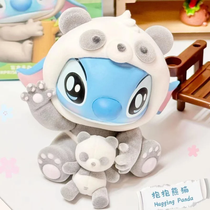 MINISO-Stitch Animal Party Series Blind Box, Action Figure, Decoração de Mesa Kawaii, Surpresa de Aniversário, Caixa Misteriosa, Presente Modelo Toy