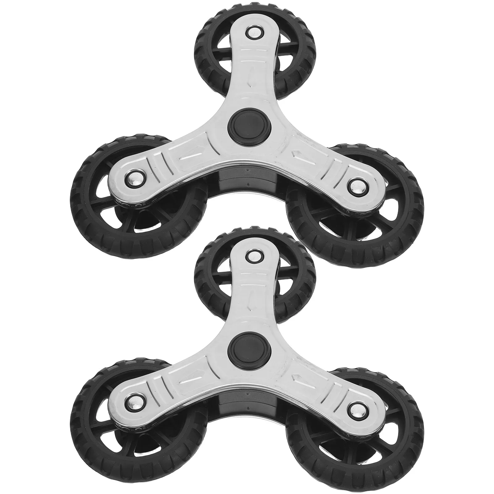 Stainless Steel Stair Climbing Wheels for Shopping Carts – 2 pcs, Triangle Design, Stable & Quiet