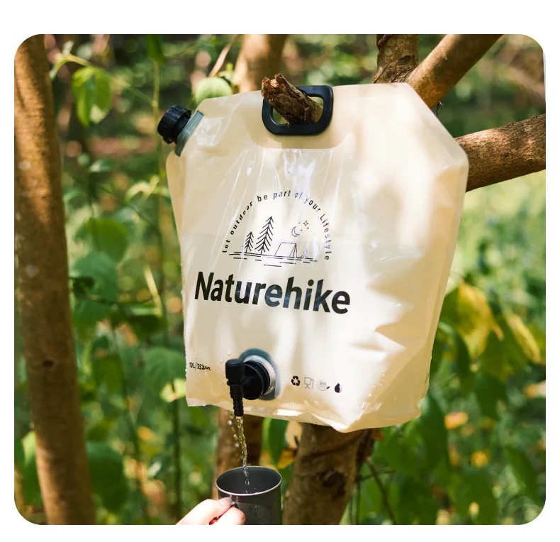 Naturehike Camping Drinking Water Bag 10L Large Capacity Portable Water Bag Folding Water Bucket Bag With Faucet Water Container