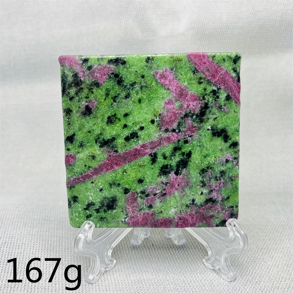 Natural Gem Slice Ruby Black Tourmaline Epidote Original Mineral Specimen Home Room Decoration Holiday Gift Spirit Stone Healing