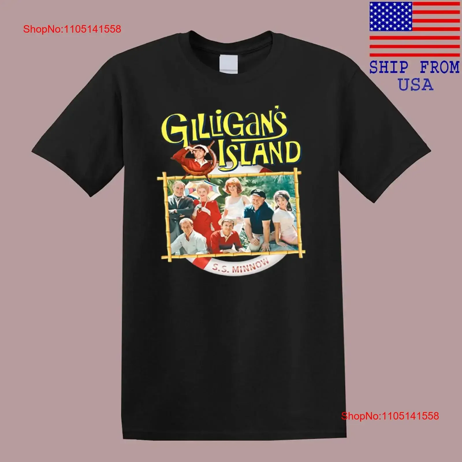 

Gilligan's Island Famous Movie TV Show Men's Black T Shirt Size S 5XL vintage Washed fashion designer clothes homme