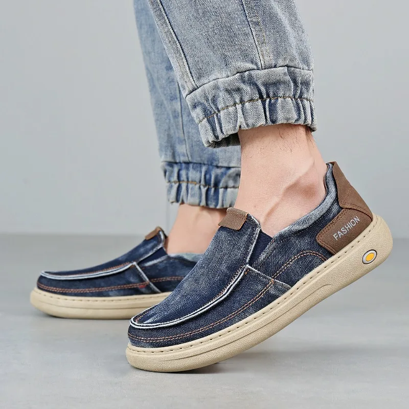Canvas Shoes for Men Male Loafers Casual Comfortable Sneakers Slip on Leisure Shoes Lightweight Vintage Flats Choice Men's Shoes