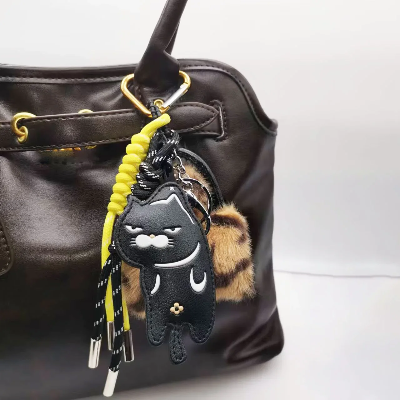 Ciondoli per borse Catena per borse di lusso Ciondolo gatto nero per borsa da viaggio Borsa da donna Borsa Portachiavi Uomo Zaino Portafoglio Decorazione