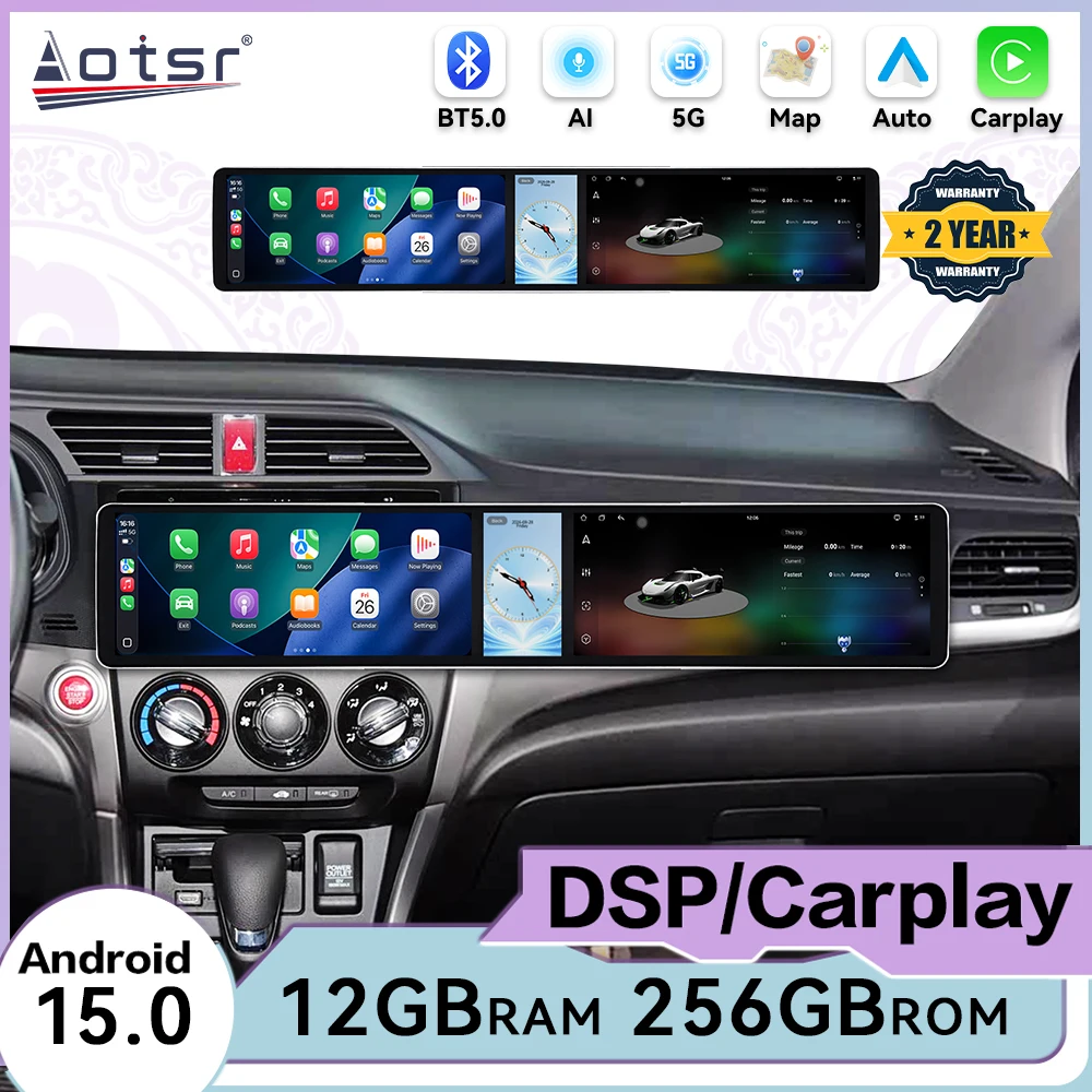 Android Car Radio For Honda Crider 2013~2016 3 Screen Car Stereo CarPlay Android Auto GPS Navigation Multimedia Player Head Unit