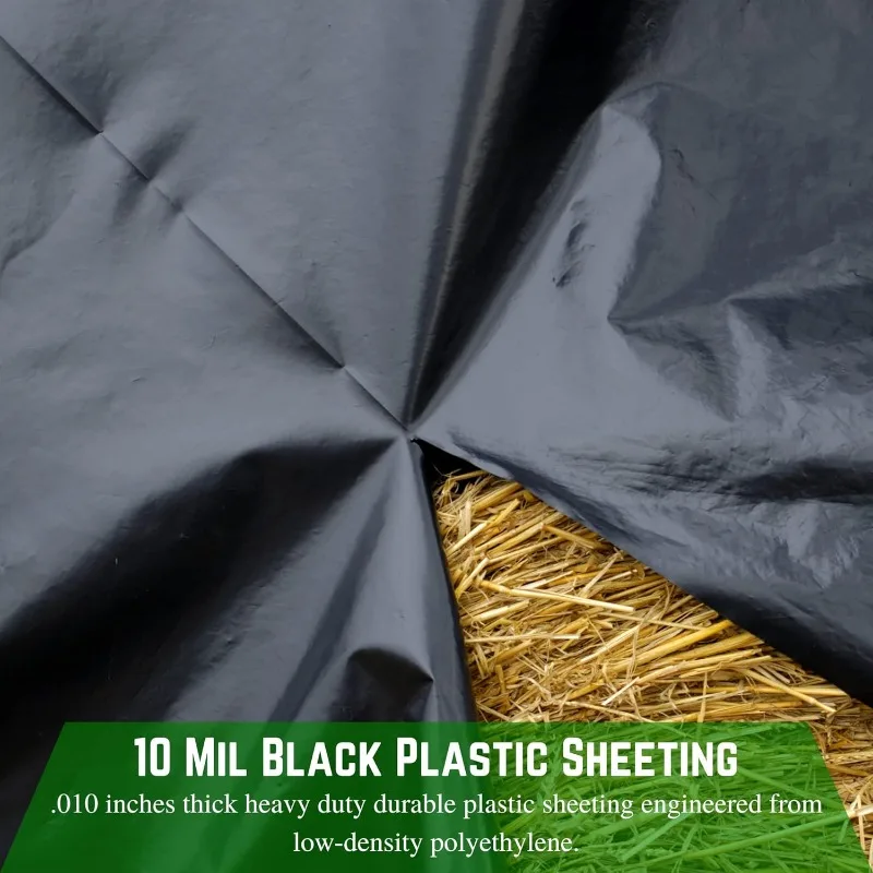 Black Plastic Sheeting -Black Plastic Tarp, Polyethylene Vapor Barrier Plastic Sheeting, Black Painters Tarp,