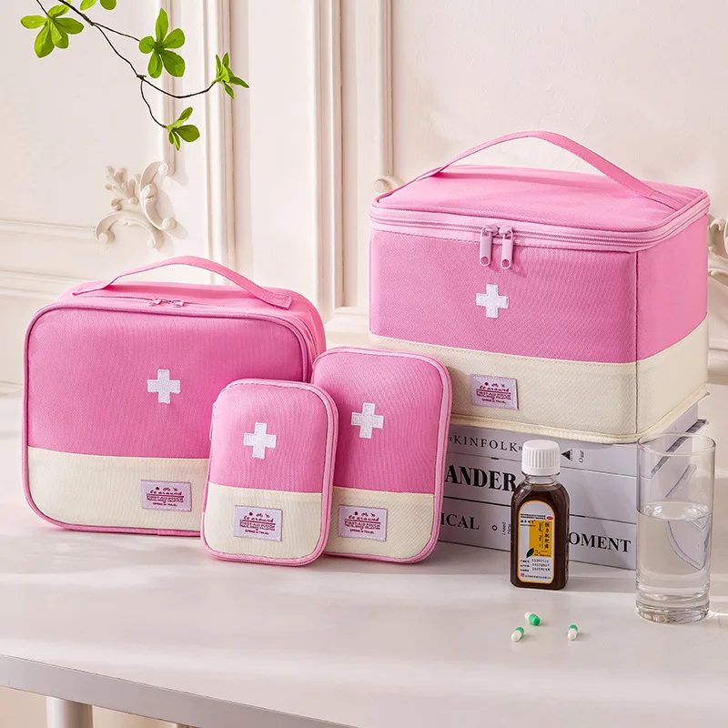 حقيبة تخزين الأدوية المحمولة مكونة من 4 قطع، منظم أدوية ذو سعة كبيرة مع جيوب متعددة، للاستخدام المنزلي في حالات الطوارئ والسفر #6