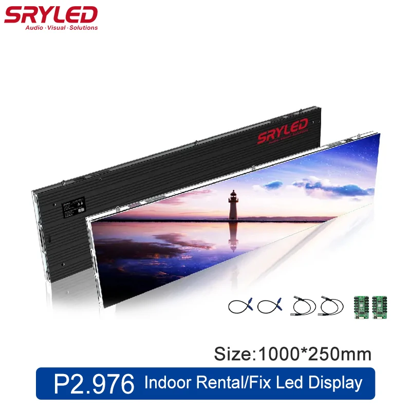 

SRYLED Indoor Rental LED Video Wall P2.5 P2.6 P2.976 1000×250mm Concert Stage Event Background Small Pixel LED Display Screen