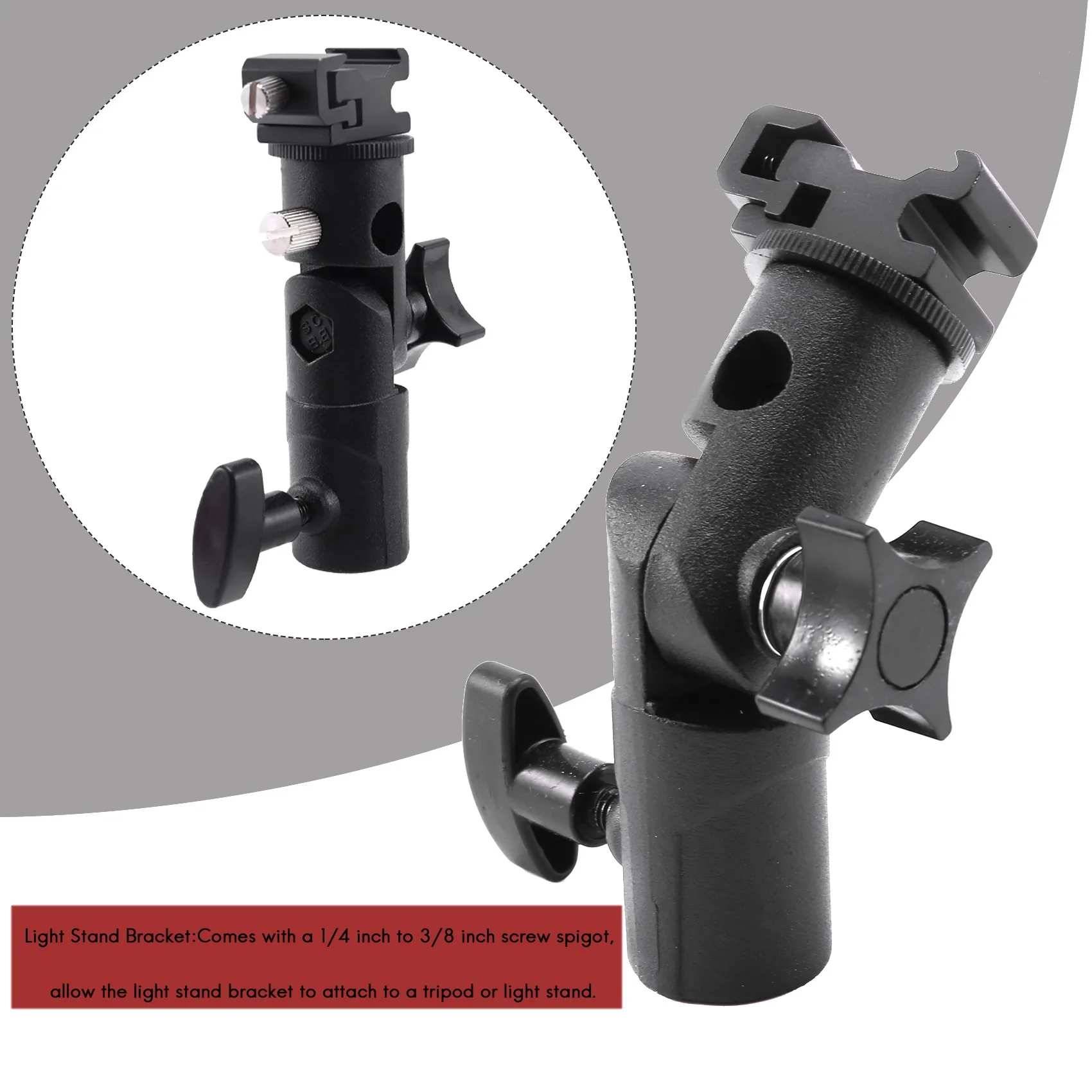 ABDW-Camera Flash Speedlite Mount,Professional Swivel Light Stand Light Bracket Umbrella Bracket Mount Shoe Holder E Type For Ca