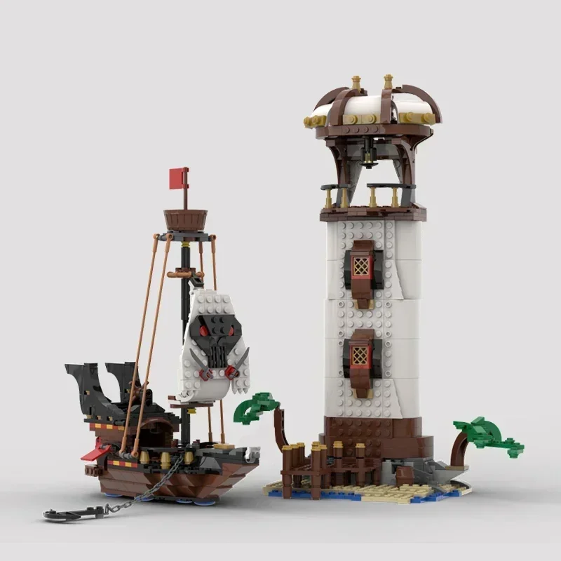 Moc Gebäude Ziegel Militär Wachturm Modell Piraten Leuchtturm Technologie modulare Blöcke Geschenke Weihnachts spielzeug DIY Sets Montage