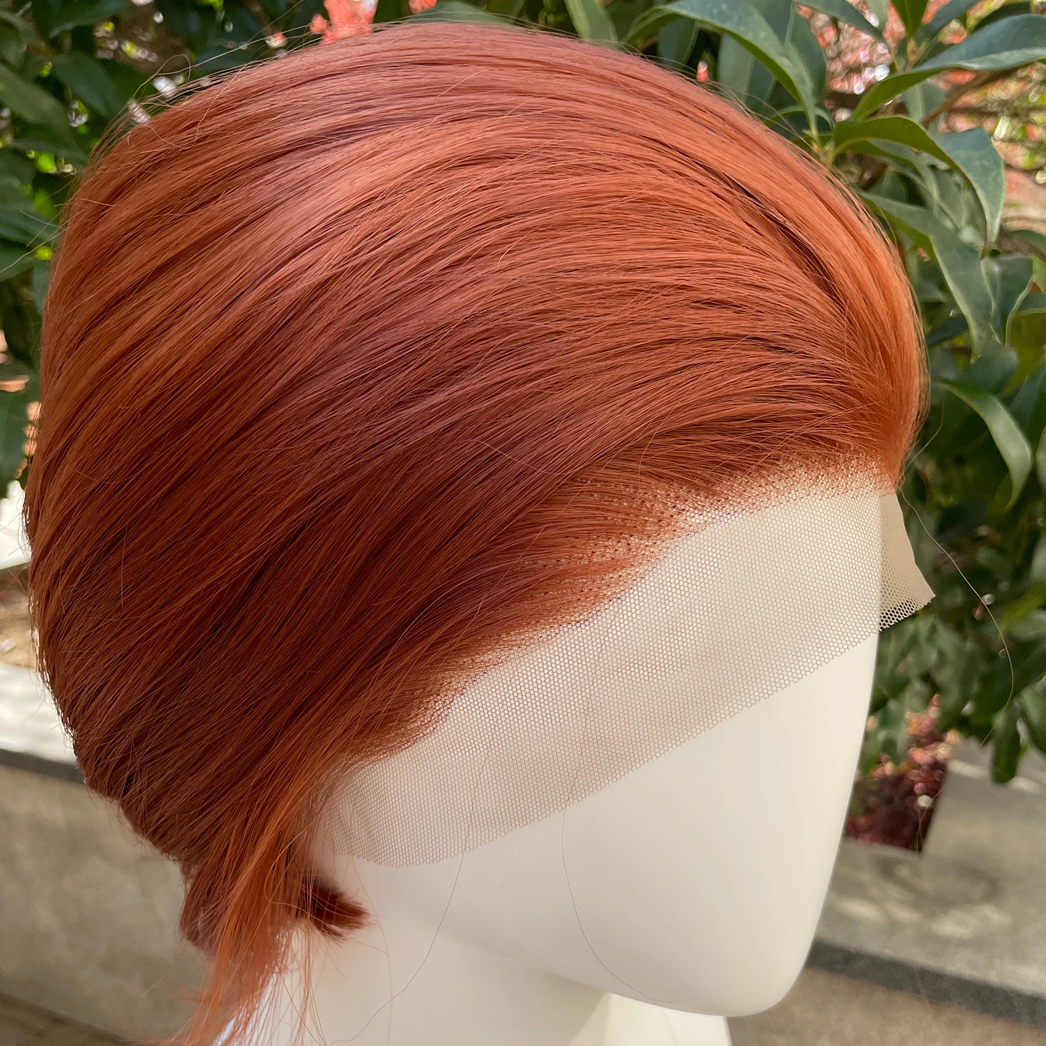 Coppe Brown Short Bob Cut Synthetic Lace Front Wigs for Men Cosplay Wigs for Women Natural Hairline Glueless 13x4 Lace Front Wig