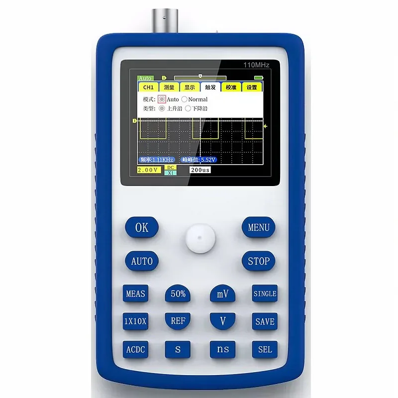 

Digital Oscilloscope 500MS/S Sampling Rate 110MHz Bandwidth 1KHz/3.3V Calibration Square Wave Measuring Oscilloscopes Portable