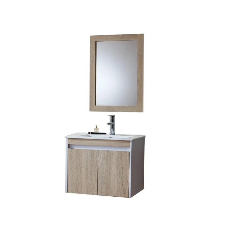 Wall Mount 2 Doors White Single Sink Bathroom Vanity With Mirror