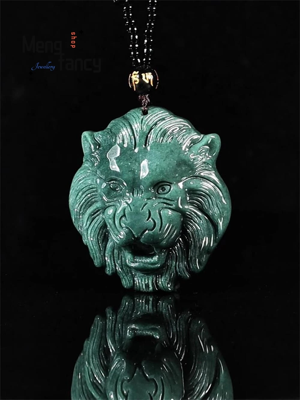 

Natural A-grade Jadeite Blue Water Powerful Lion King Glutinous Jade Pendant Luxury Fashion Jewelry Best Selling Holiday Gifts