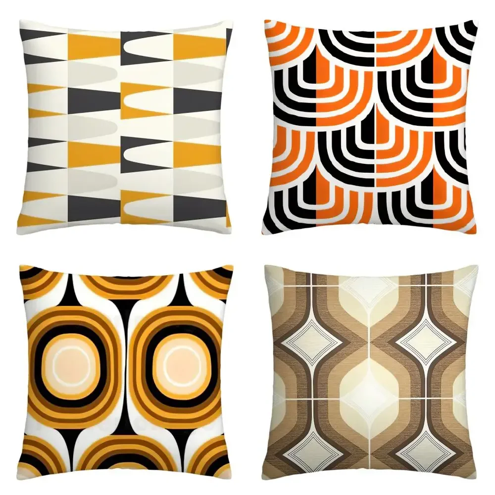 Orange Yellow Geometric Pillow Cover Living Room Sofa Cushion Cover, Your Home Decoration