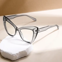 KAMMPT Trendy Cat Eye Oversize Decor Frame Women's Multi Color Patchwork Glasses Ins Brand Design Non-prescription Chic Eyewear