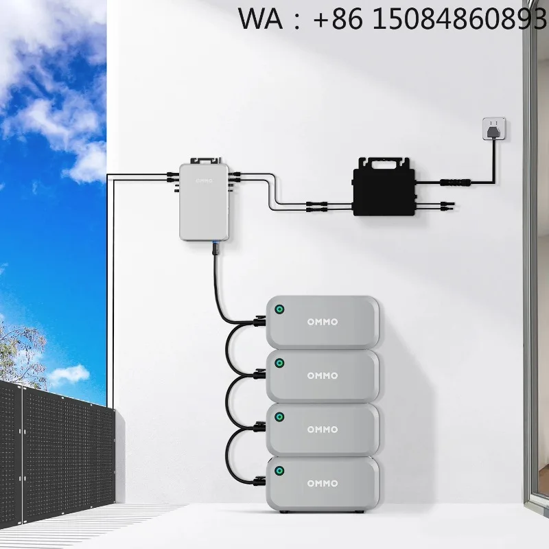Plug And Play  SystemOMMO Balcony  Panel System Kit With Lithium Battery And MPPT Controller Balcony Power Plant Syste