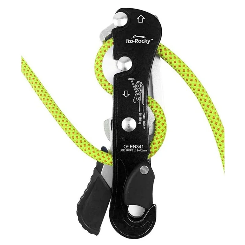 

Professional Rock Climbing Descender 150kg Self-braking Stop Rope Clamp Grab Descender Carabiner Climbing Accessories