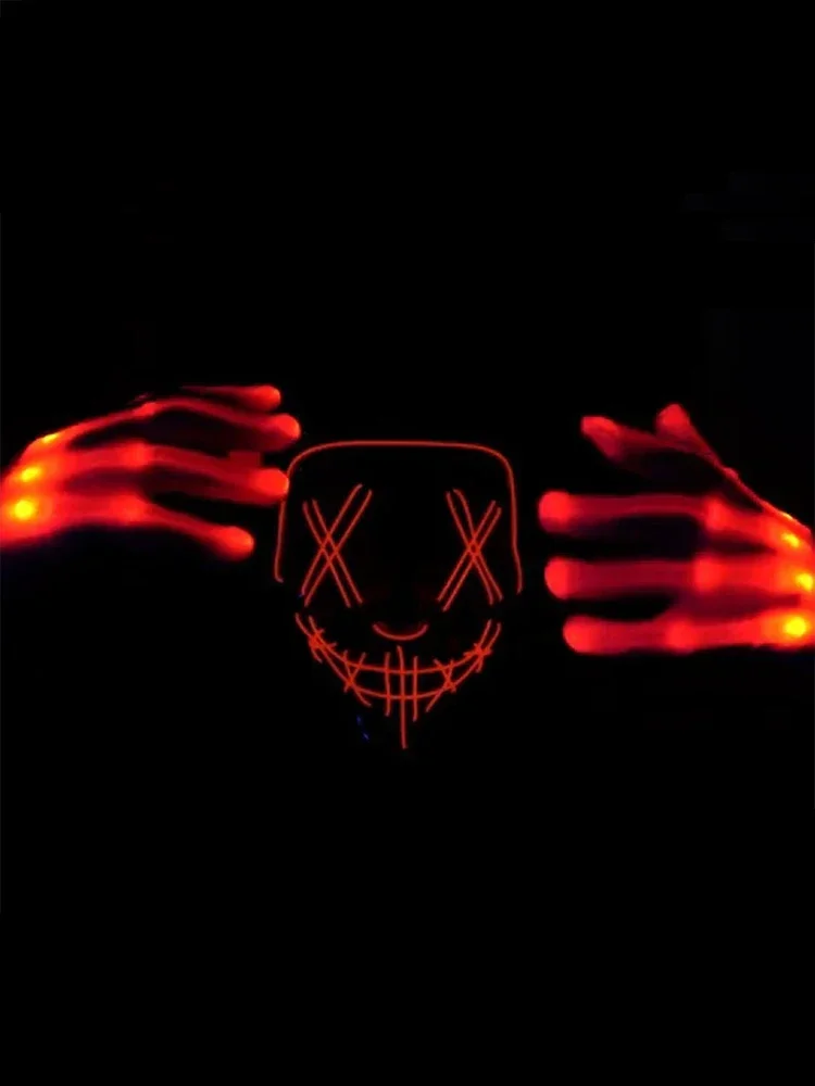 Halloween Maskers Draadloze Bar Muziek Festival Neon Zuiveringsmasker Carnaval Party Props Glow in The Dark Cosplay Kostuum Supply