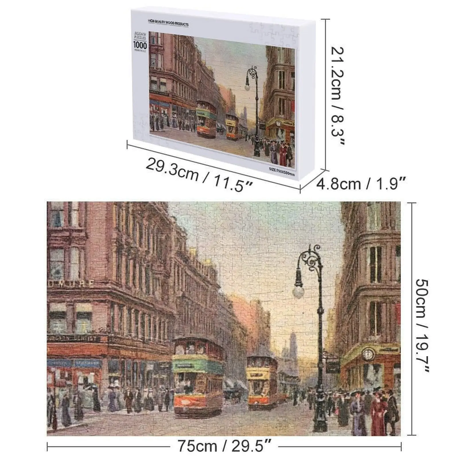 Винтажная иллюстрация улицы Собчихолла, головоломка Глазго, рождественские подарки, индивидуальные подарки для детей, головоломка