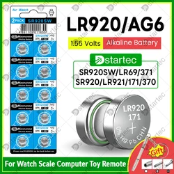 10-300PCS AG6 LR920 Alkaline Button Battery SR920SW 370 371 171 SR920 G6A LR69 1.55V Watch Battery Coin Cell for Flashlight Toys