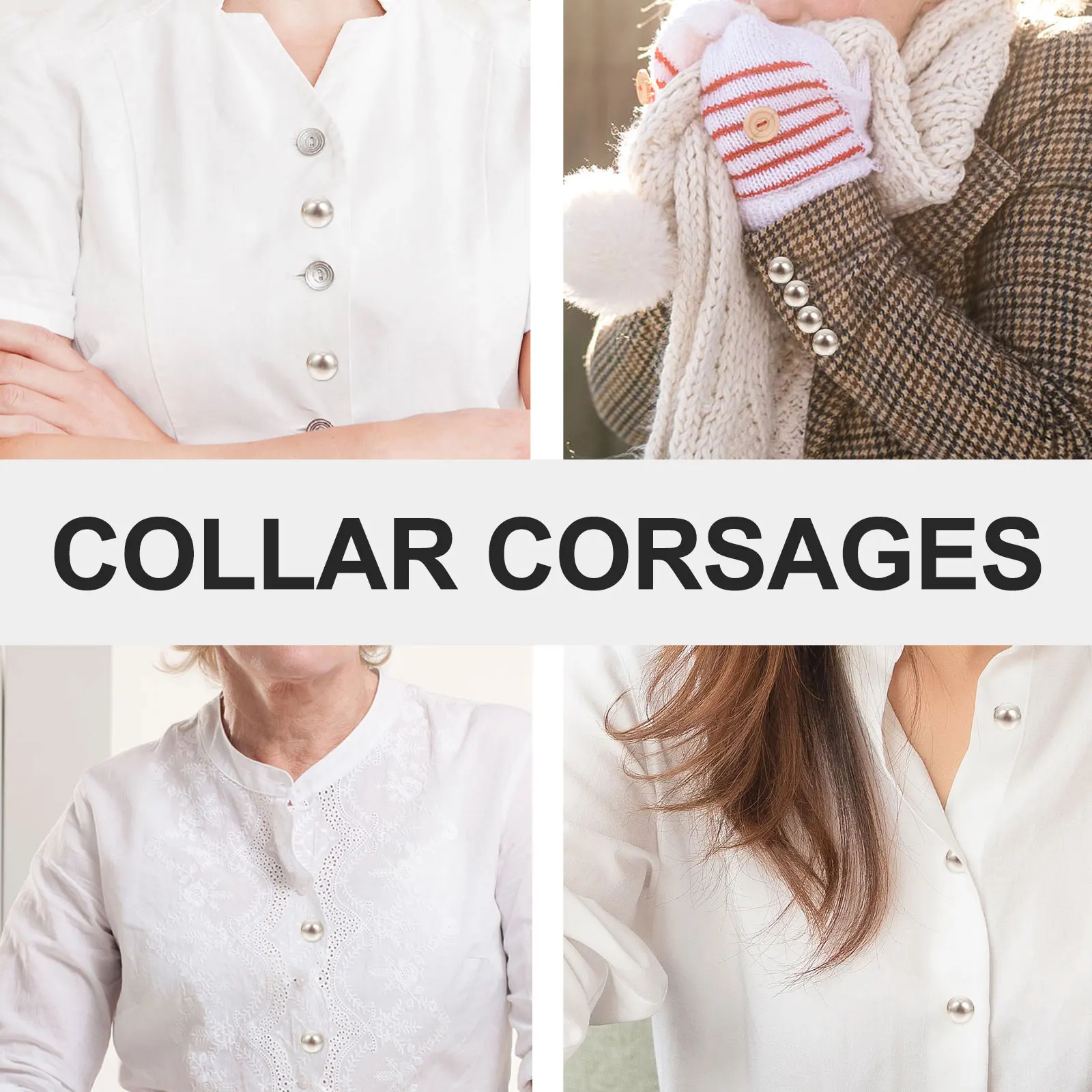 

10Pcs Collar Snap Buttons Elegant Anti Emptied Brooches Safety Skirt Buttons for Shawl Clothing Accessories Collar Corsages