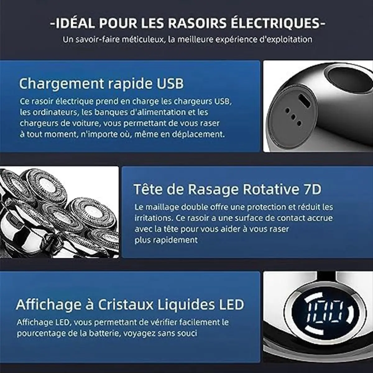 a75u-6-in-1電気シェーバー、7dヘアクリッパー（男性用）、ledディスプレイ付き鼻毛トリマー、ポータブルウェット＆ドライ両用