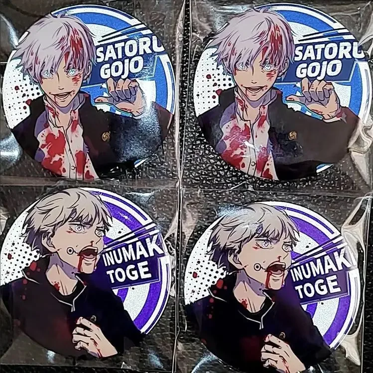 Battle Damage Edition Satoru Gojo Inumaki Toge 58mm Anime Figure Badge HD Pattern Creative Brooches Collar Accessory Fans Gift