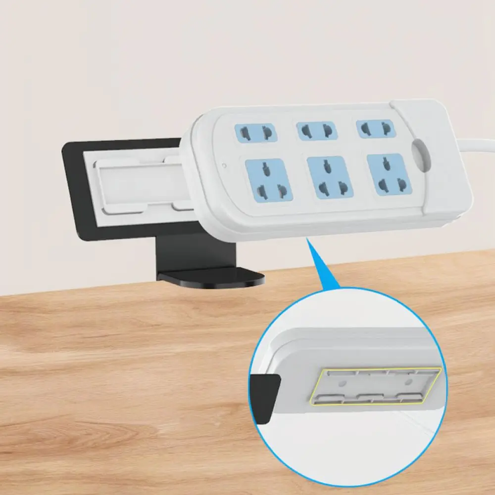 Under Table Power Strip Mount Cable Organizer Rack Drill Free Metal Desktop Holder For Office Workspace Storage Shelf