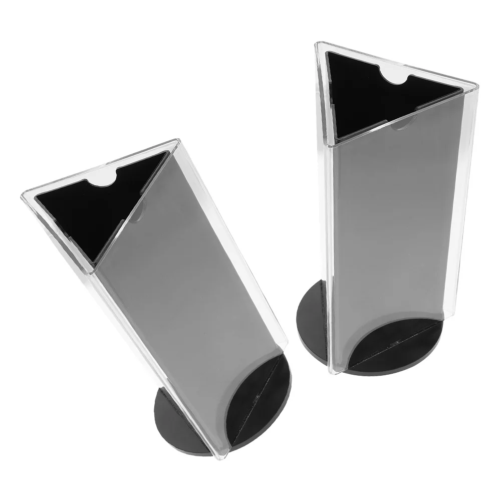 

2pcs Rotating Table Tent 3-Sided Clear Acrylic Menu Holder Stand For Restaurants Office Store Desktop Display Sign Holder 360