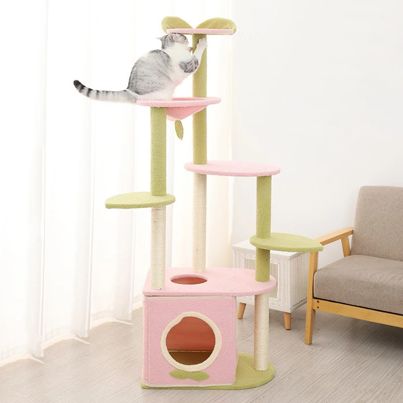 

Cat Tree House Tower for Large Cats, Activity Center, Pet Toys, Interactive Villa, Scratching Post, Big Cats Supplies