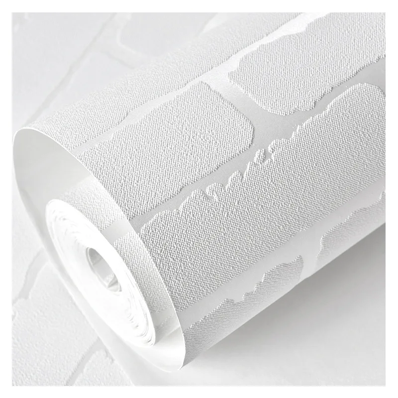 

Nonwoven Fabric Self-adhesive Wallpaper Retro Cultural Brick White Brick Pattern Clothing Store Restaurant Background Wall Paper