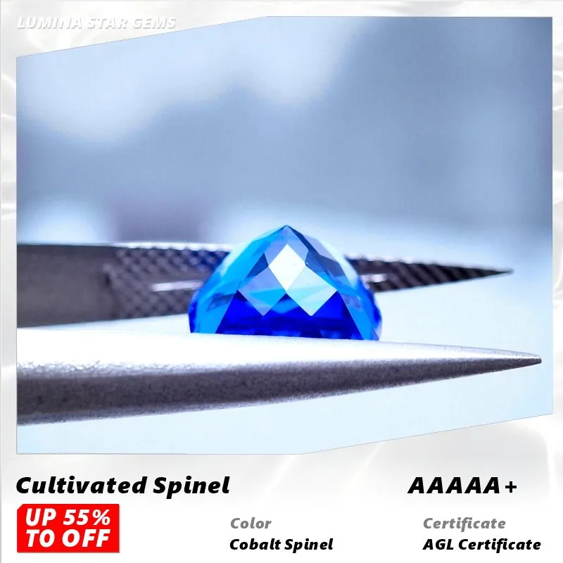 

L-Cobalt Spinel Cushion Shape Lab Grown Gemstone Wholesale DIY Chamrs Ring Necklace Earrings Main Materials with Certificate