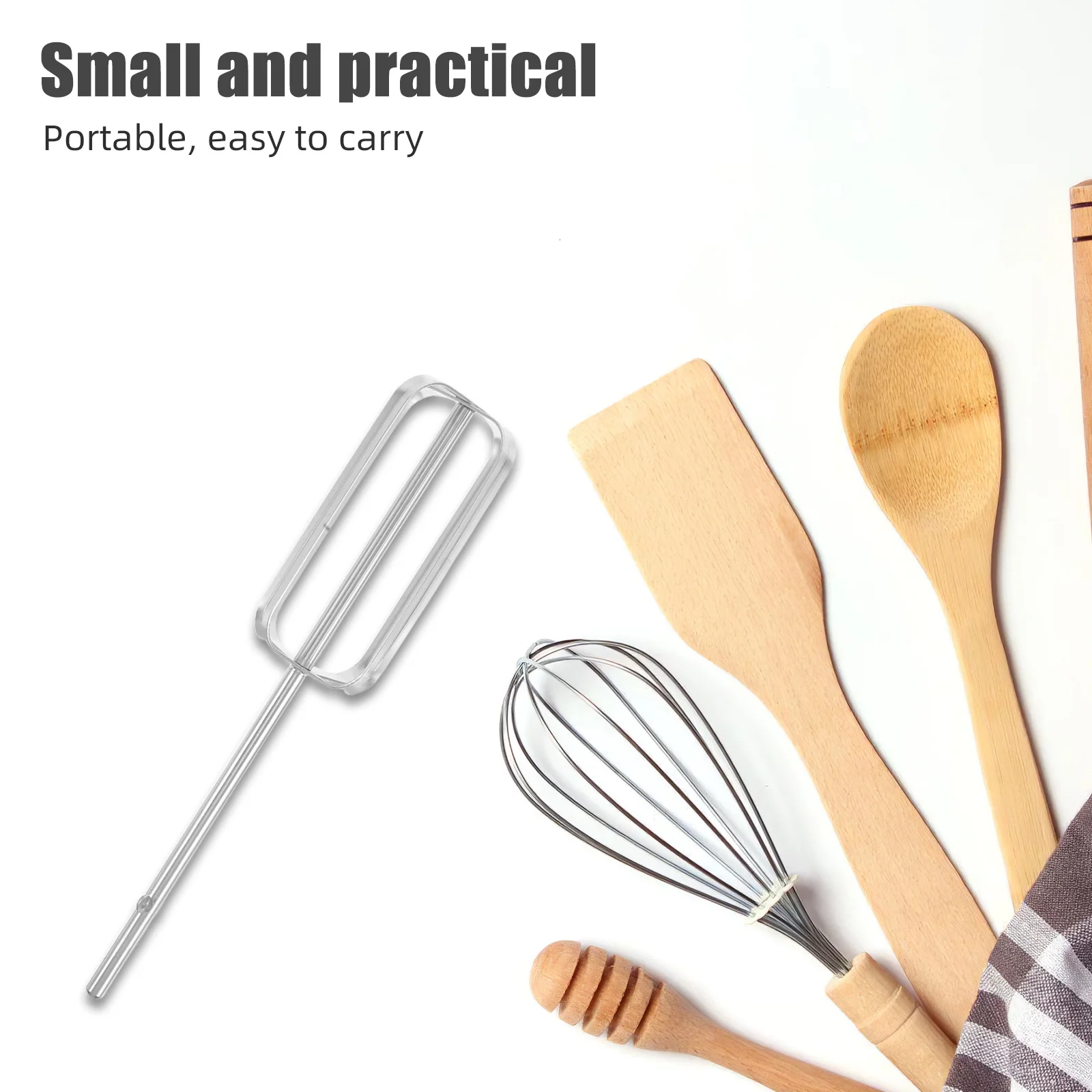 

2Pcs Stirring Rod Extended Thickened Stainless Steel Efficient Dough Hot Pot Meat Mixer Attachment Hand Mixer