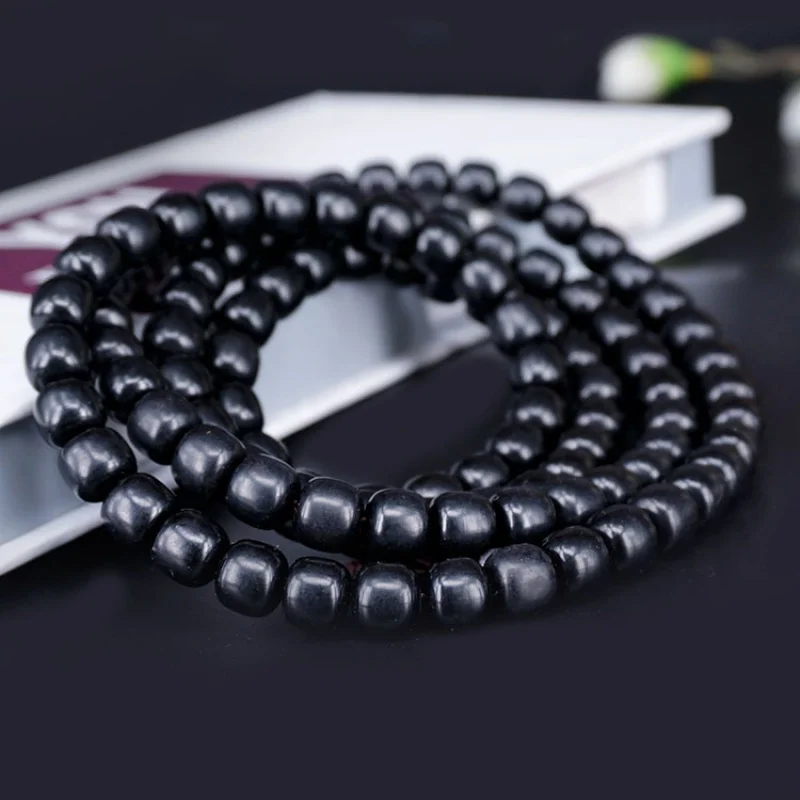 108 Black Horn Buffalo Horn Vegetarian Beads Bracelet