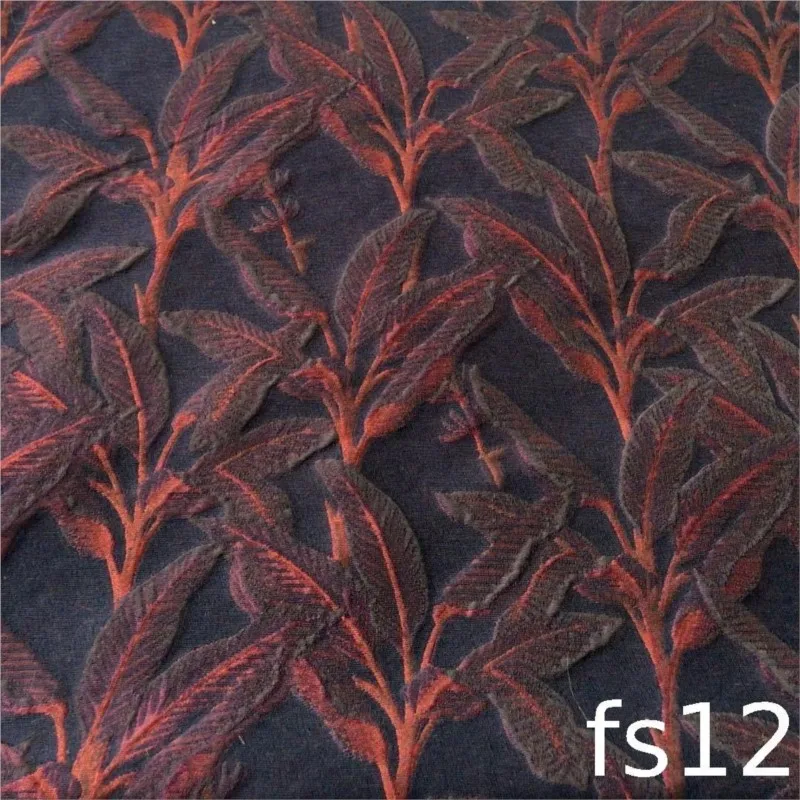 Textured embossed leaf jacquard fabric woven yarn-dyed and light women's shoes bags 4