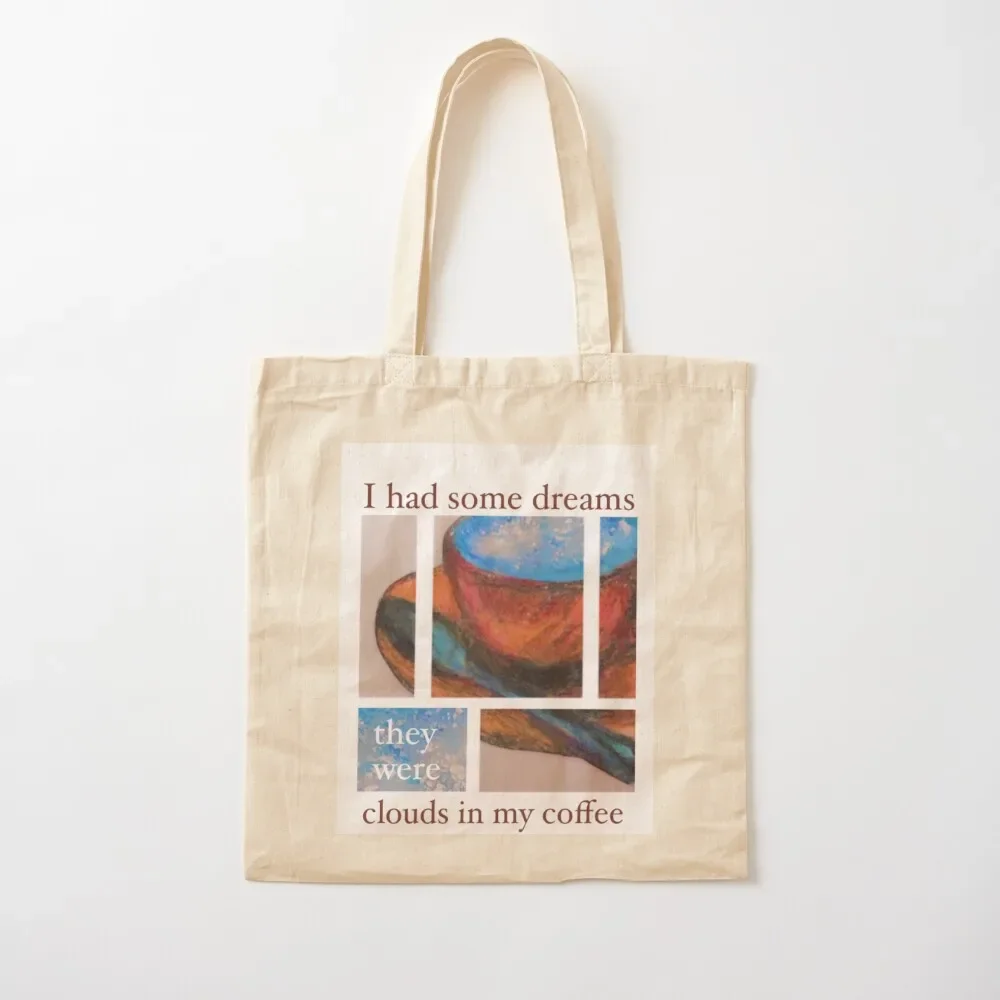 

CLOUDS IN MY COFFEE print (You're So Vain by Carly Simon) Tote Bag shopping trolley bag Women's shopper Tote Bag