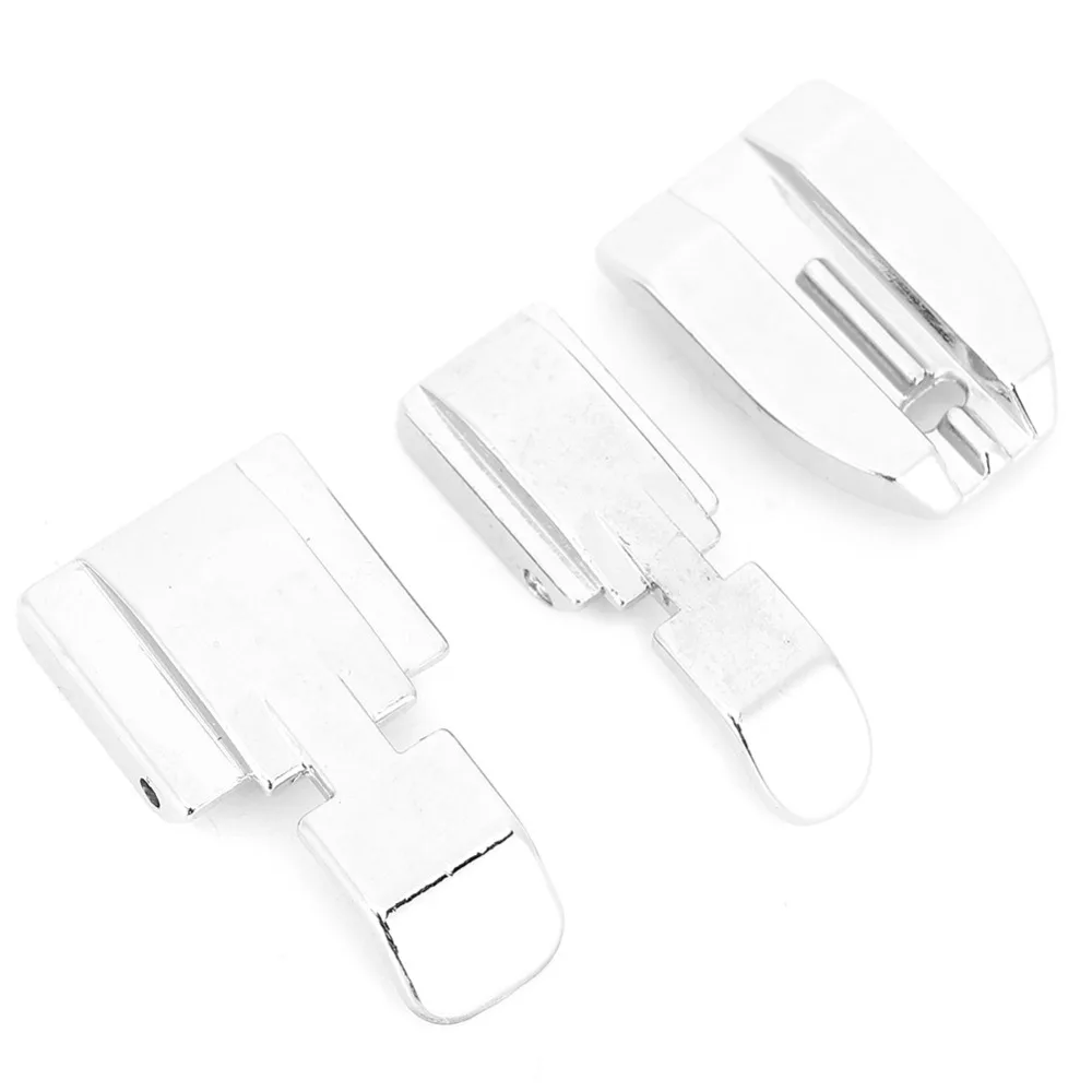 

3pcs Stainless Steel Zipper Foot Parallel Grooves Silver Color Zipper Presser Foot Snap On Design Zipper Foot Set Home Sewing
