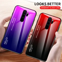 Per Xiaomi Redmi Note 8 Pro custodia in vetro temperato sfumato con Cover posteriore rigida paraurti in Silicone per Redmi Note 8 Pro muslimah