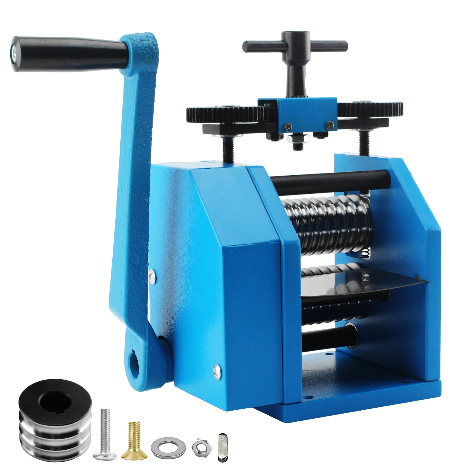 

Jewelry Rolling Mill Machine 3 inch Manual Combination Rolling Mill Gear Ratio 1:6 Presser Pattern Metal Sheet Marking DIY Tools