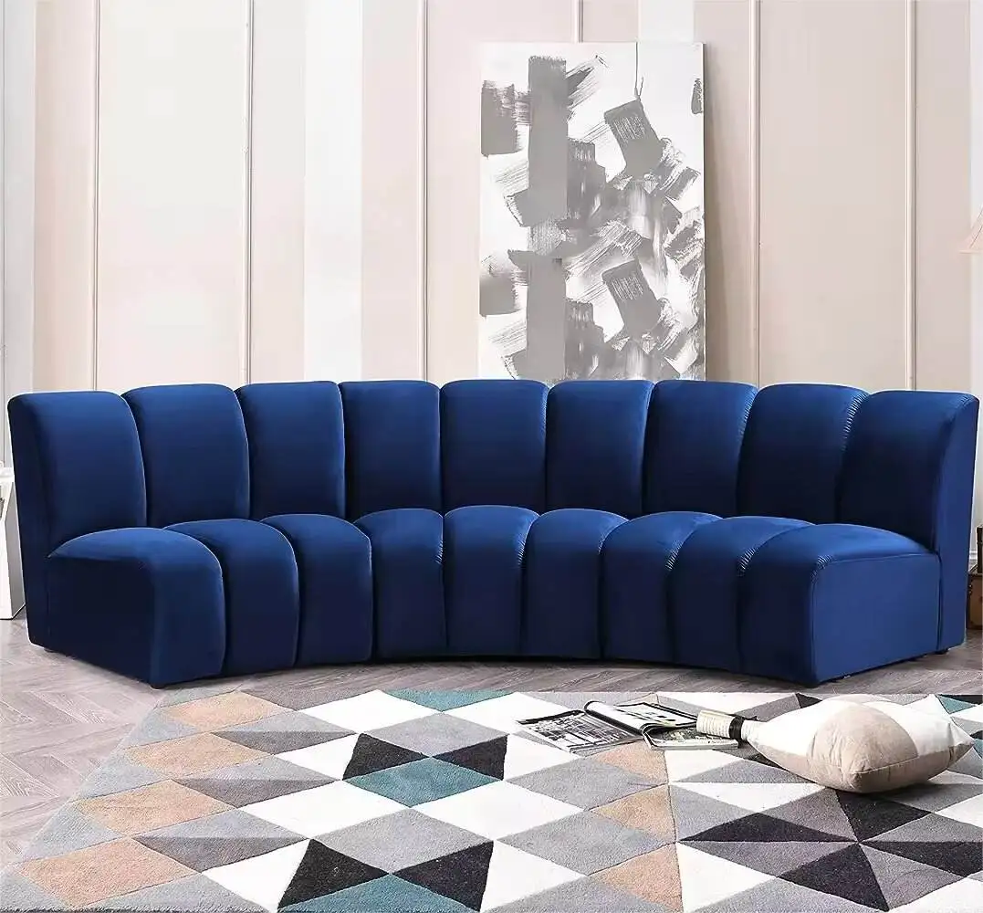 Modern Channel C-Shape Sofa Set U-Style Living Room Furniture Couch Design Elegant Home Decor - view 5