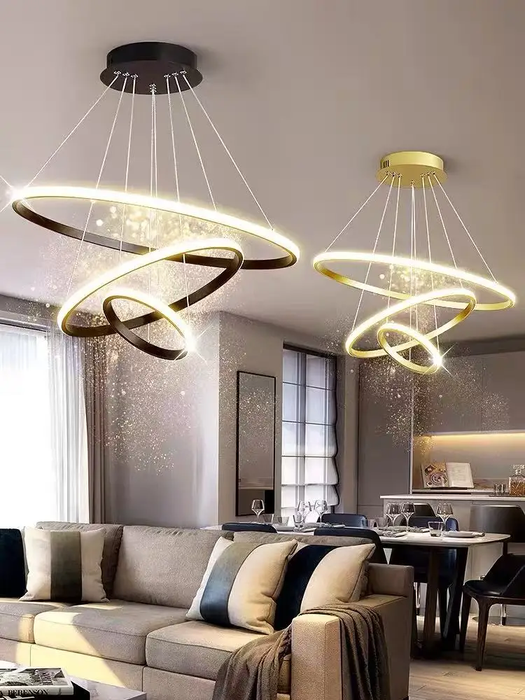 

Nordic Modern Simplicity Spectrum Ring Pendant Light Circular Ring Art Creative Lamps for Living Room Home Decoration Chandelier