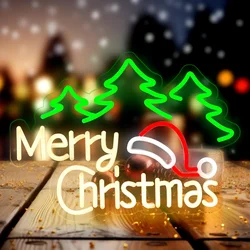 Christmas Neon Sign USB Powered LED Neon Light Santa Claus Sign Tree/Deer/Snowman Shaped Decoration Lights Christmas Decoration